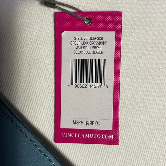 NWT   VINCE CAMUTO NEW YORK  HANDBAG    LIDIA CROSSBODY   BLUE HEAVEN COLOR - Picture 5 of 10